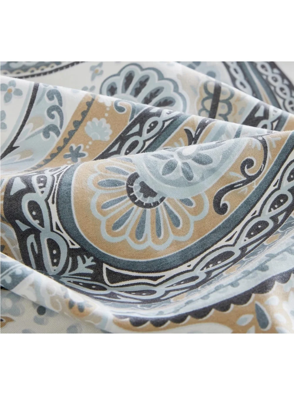 NEW Blue Paisley King Duvet Cover Set.  100% Cotton Vintage Floral 3 Pcs